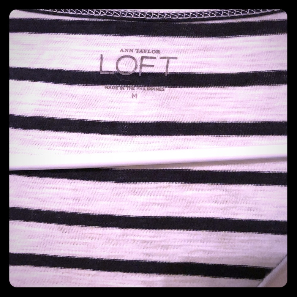 Loft medium blue and white shirt
